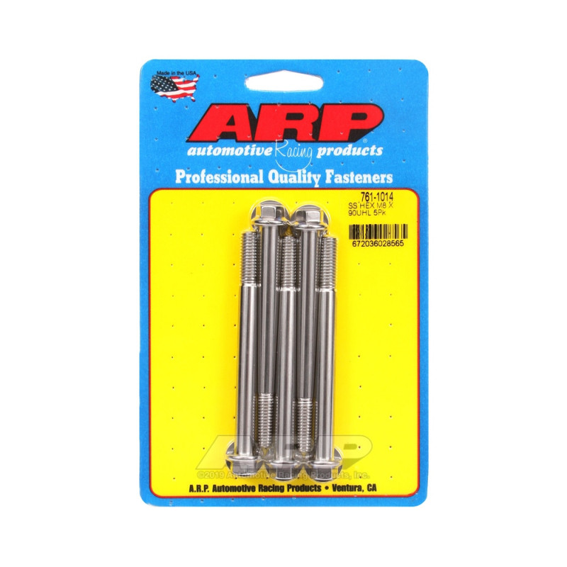 Parafusos universais ARP M8 x 1,25 - Aço inoxidável, cabeça sextavada, 5 unidadesArray