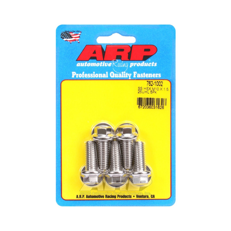 Parafusos universais ARP M10 x 1,50 - Aço inoxidável, cabeça hexagonal x5Array