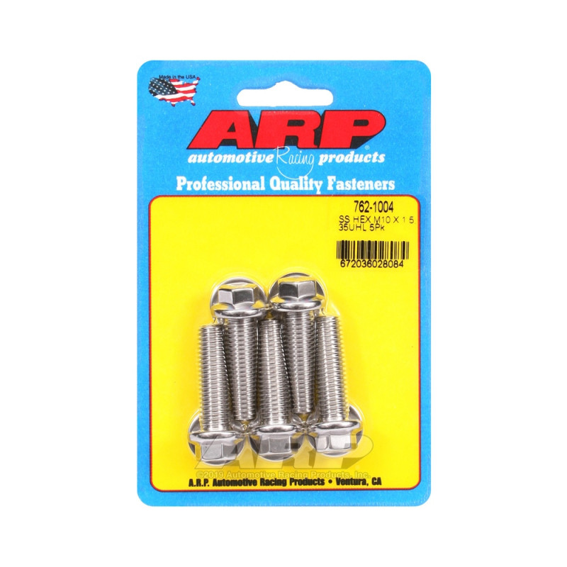 Parafusos universais ARP M10 x 1,50 - Aço inoxidável, cabeça hexagonal, x5Array