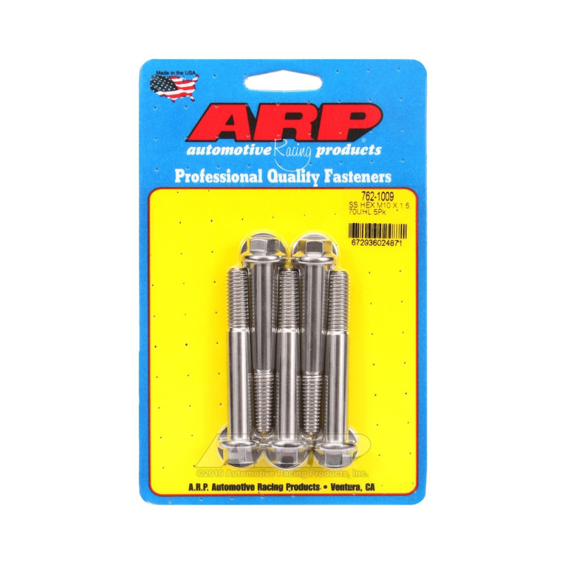Parafusos universais ARP M10 x 1,50 - Aço inoxidável, cabeça sextavada x5Array