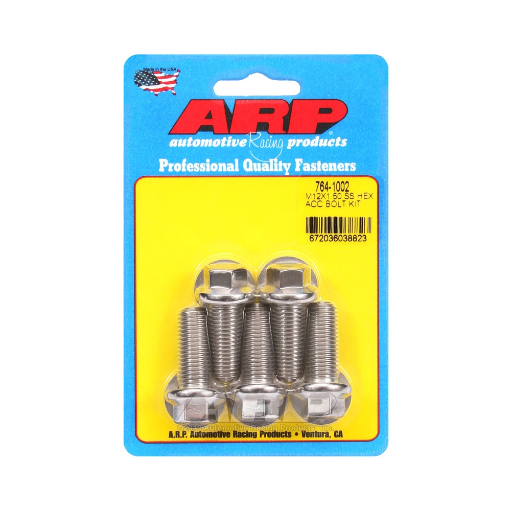 Parafuso universal ARP M12 x 1,50 - Aço inoxidável hexagonal x5Array