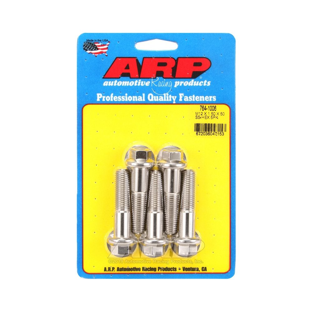 Parafusos universais ARP M12 x 1,50 - Aço inoxidável, cabeça sextavada x5Array