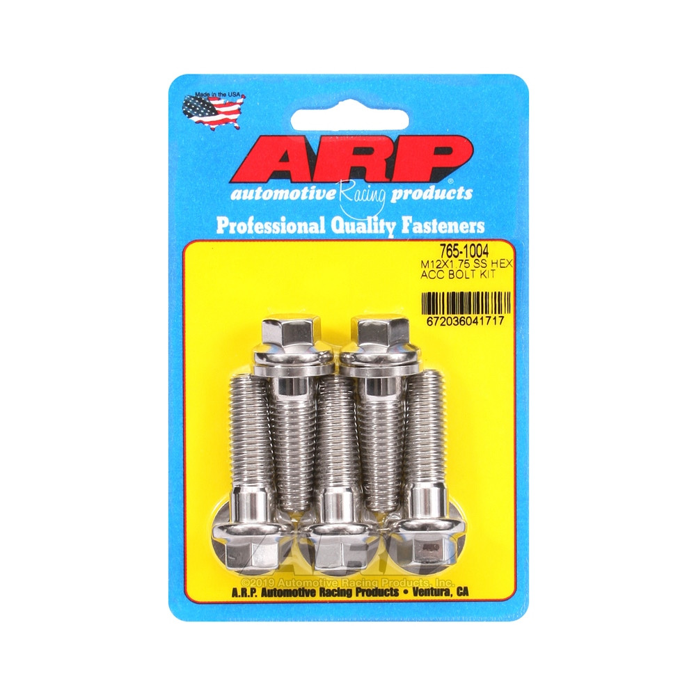 Parafusos universais ARP M12 x 1,75 - Aço inoxidável, cabeça hexagonal, x5Array