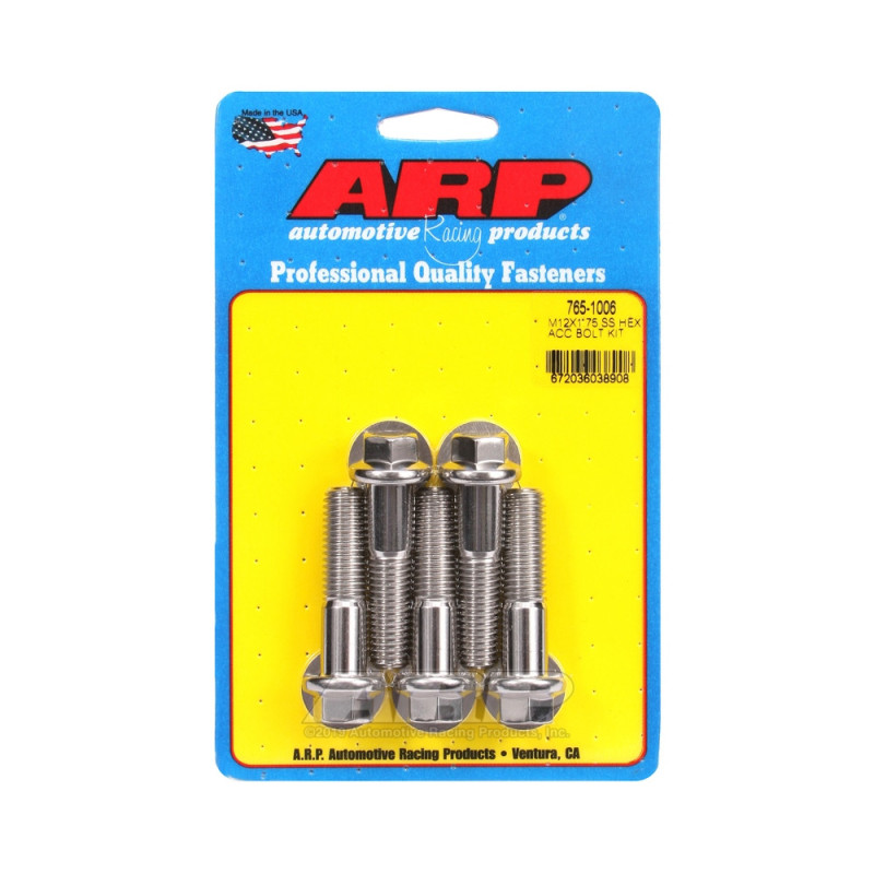 Parafusos universais ARP M12 x 1,75 - Aço inoxidável, cabeça sextavada x5Array
