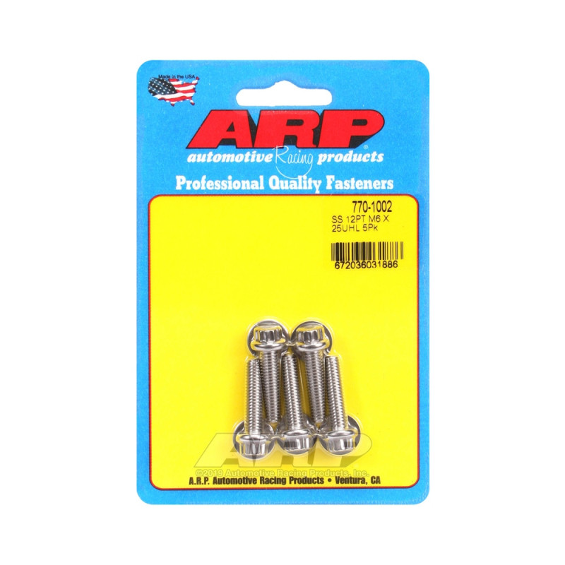ARP Tornillo Universal M6 x 1.00 - Acero Inoxidable 12 Pts x5Array