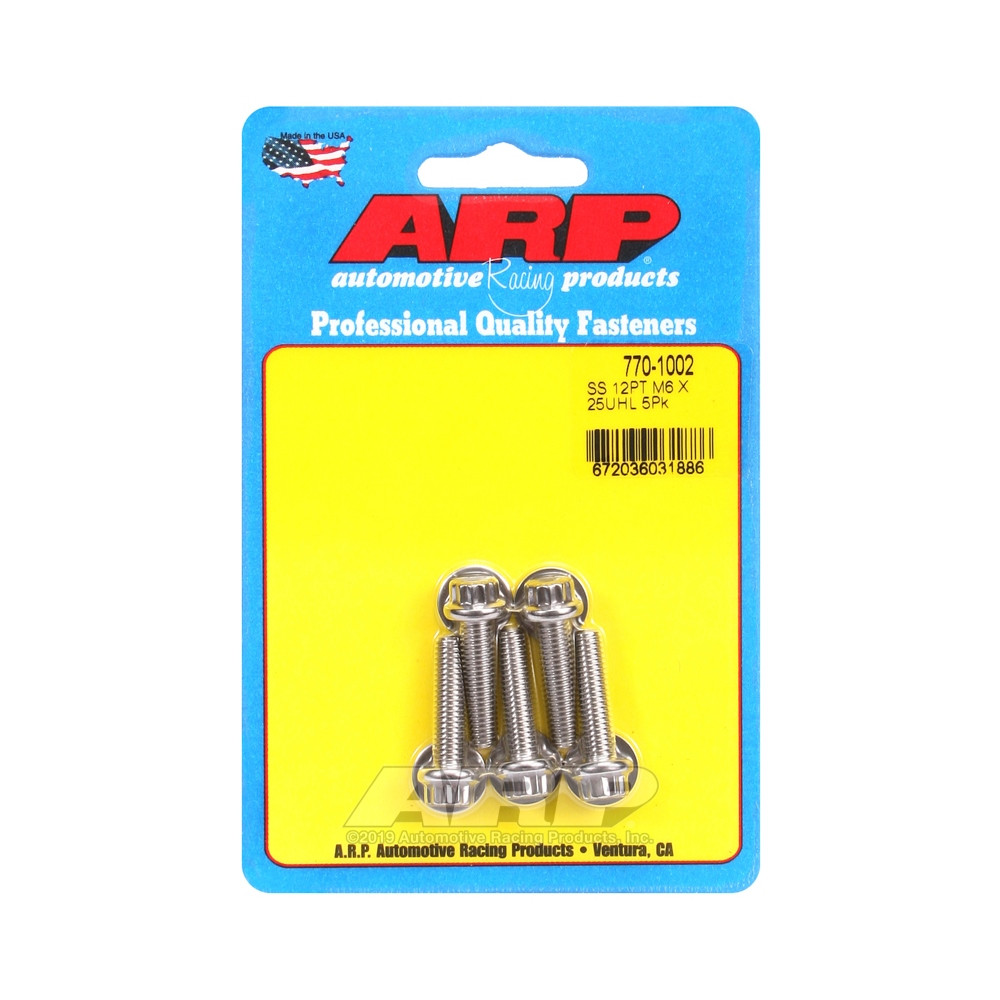 ARP Tornillo Universal M6 x 1.00 - Acero Inoxidable 12 Pts x5Array
