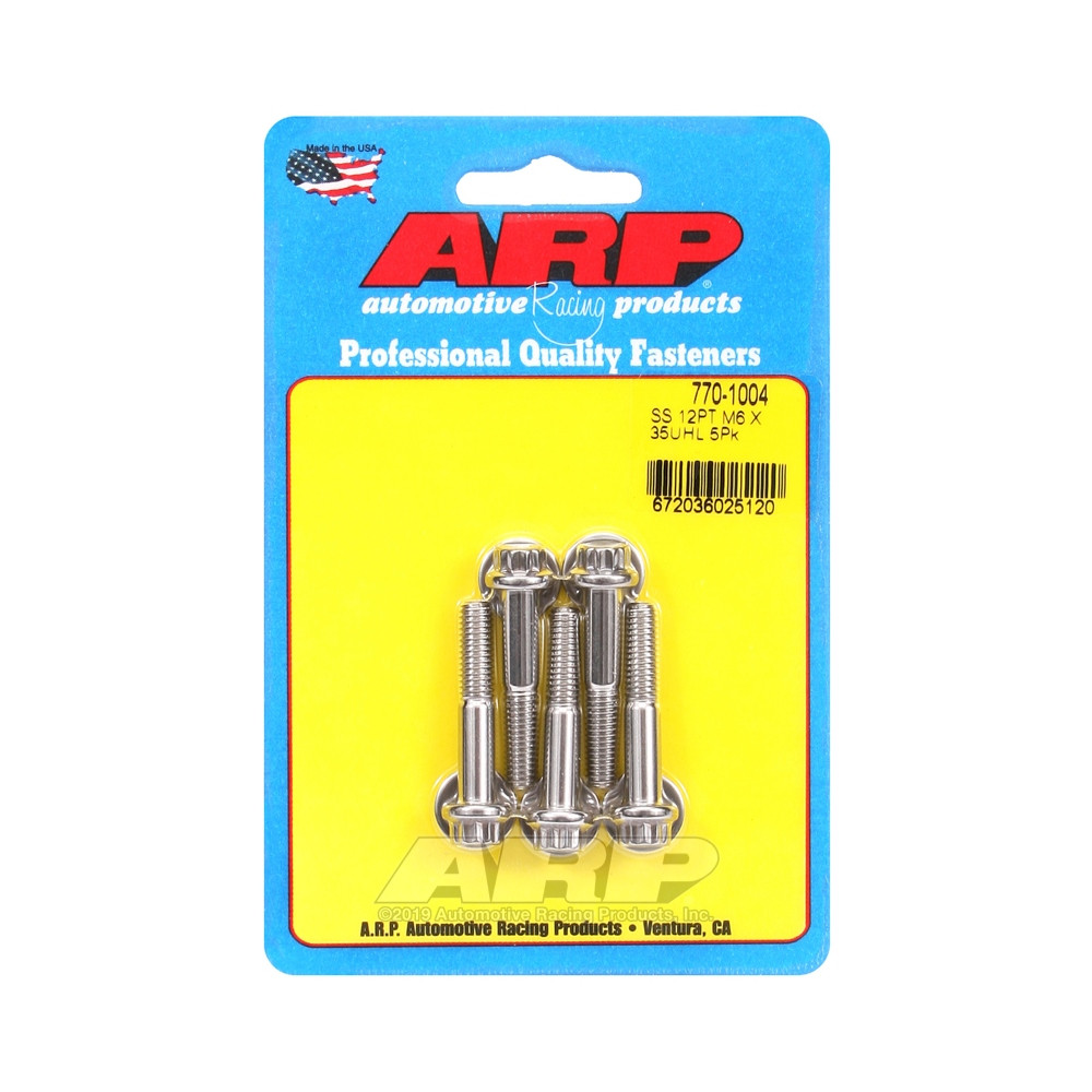 ARP Parafuso Universal M6 x 1,00 - Aço Inoxidável 12 Pts x5Array