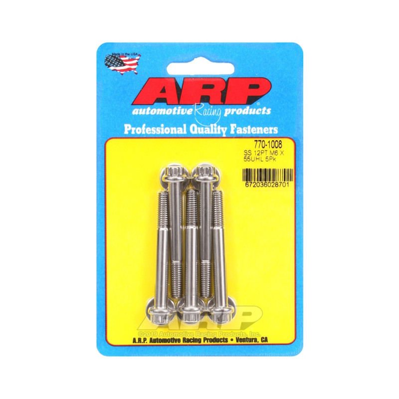 ARP Tornillo Universal M6 x 1.00 - Acero Inoxidable 12 Pts x5Array