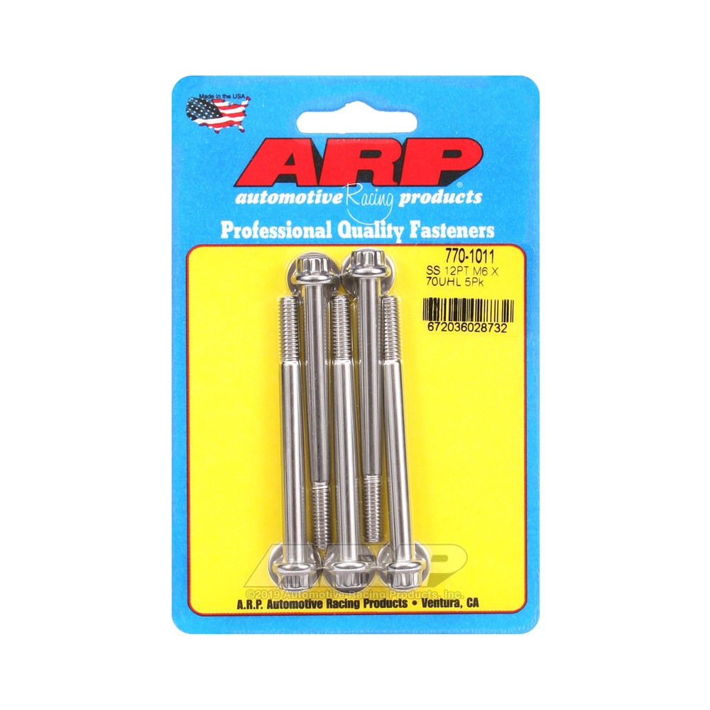 ARP Tornillo Universal M6 x 1.00 - Acero Inoxidable 12 Pts x5Array