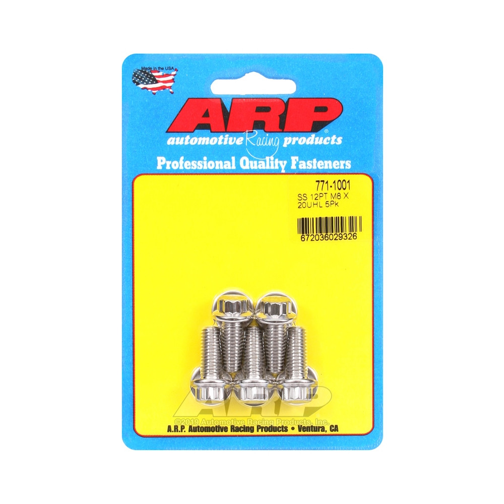 Perno Universal ARP M8 x 1.25 - Acero Inoxidable 12 Pts x5Array