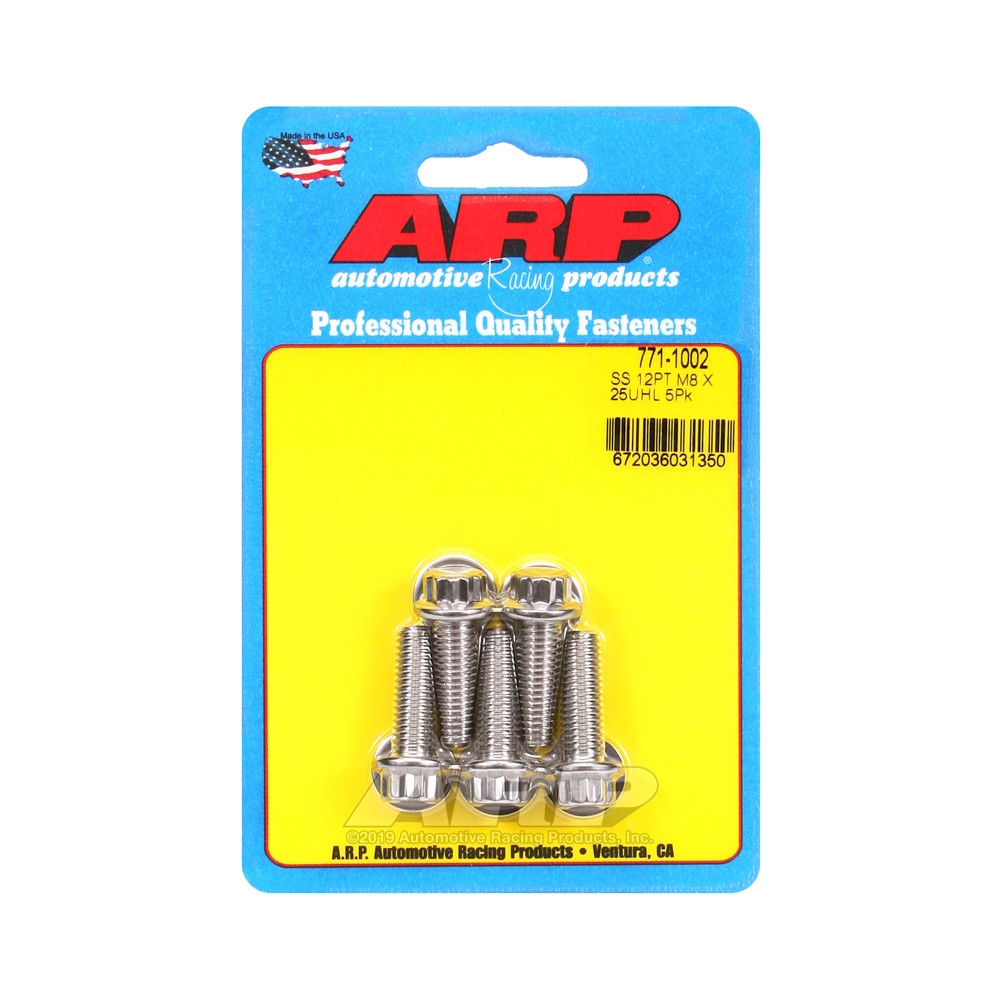 ARP Perno Universal M8 x 1.25 - Acero Inoxidable 12 Pts x5Array