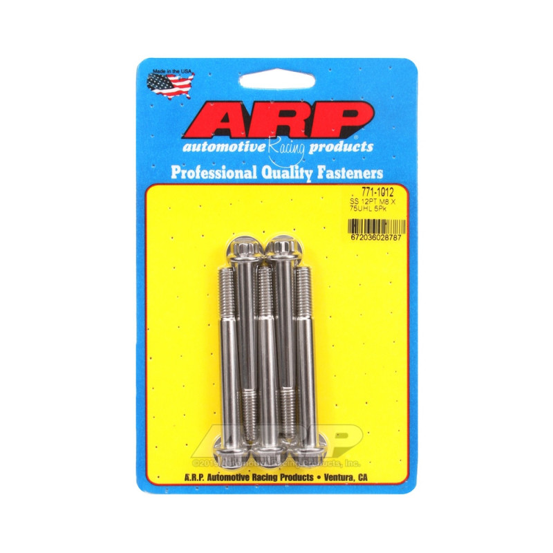 Parafuso Universal ARP M8 x 1,25 - Aço Inoxidável 12 Pts x5Array