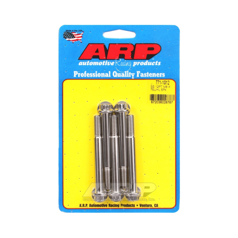 Perno Universal ARP M8 x 1.25 - Acero Inoxidable 12 Pts x5Array