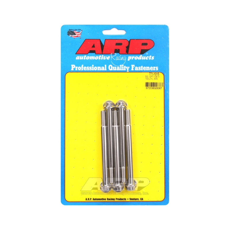 Parafuso Universal ARP M8 x 1,25 - Aço Inoxidável 12 Pts x5Array