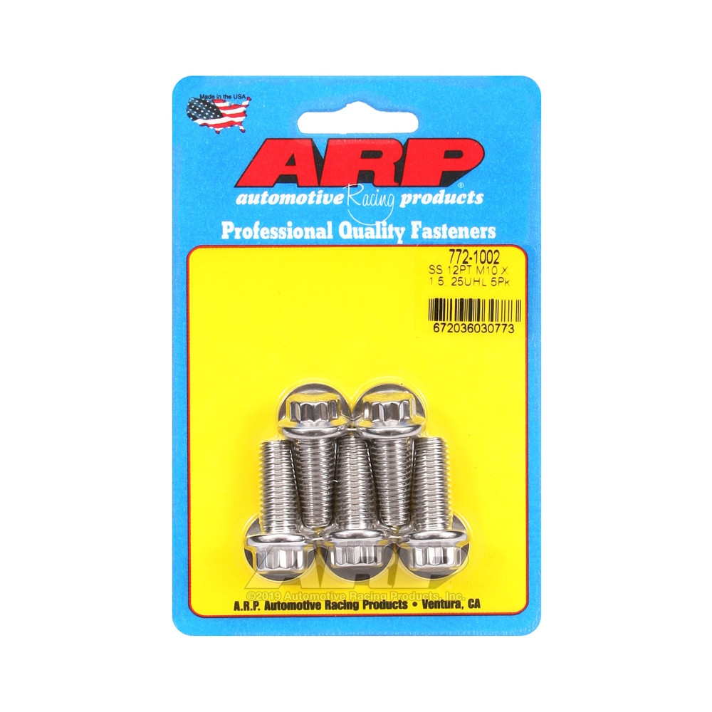 Parafuso Universal ARP M10 x 1.50 - Aço Inoxidável 12 Pts x5Array