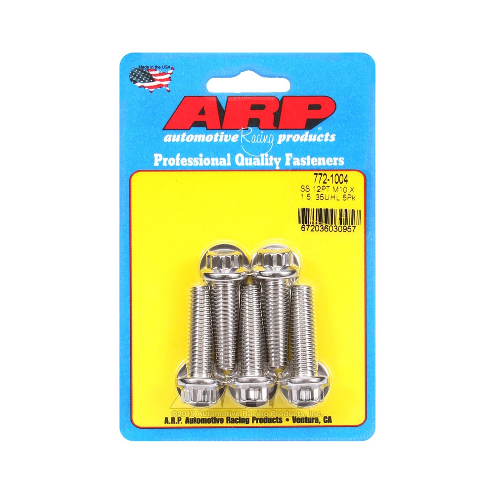 Perno Universal ARP M10 x 1.50 - Acero Inoxidable 12 Pts x5Array