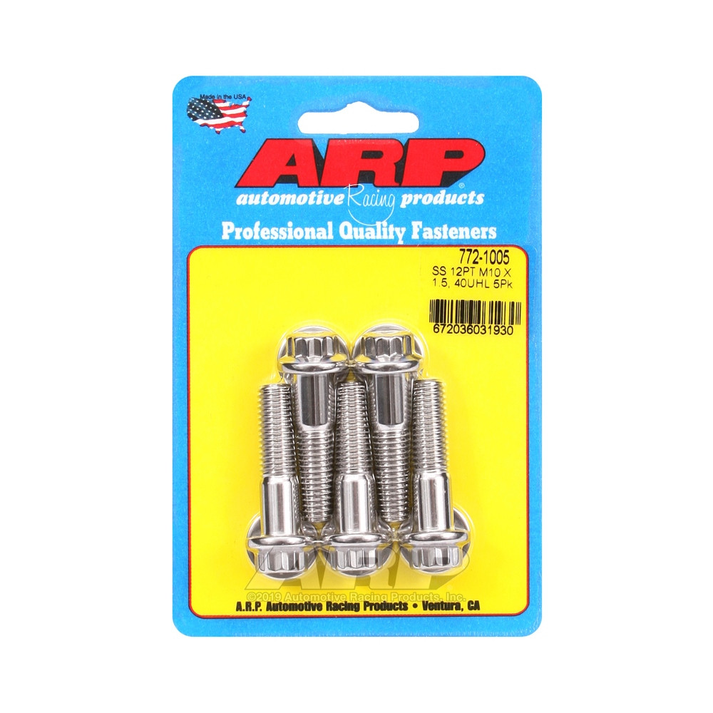 Parafuso Universal ARP M10 x 1.50 - Aço Inoxidável 12 Pts x5Array
