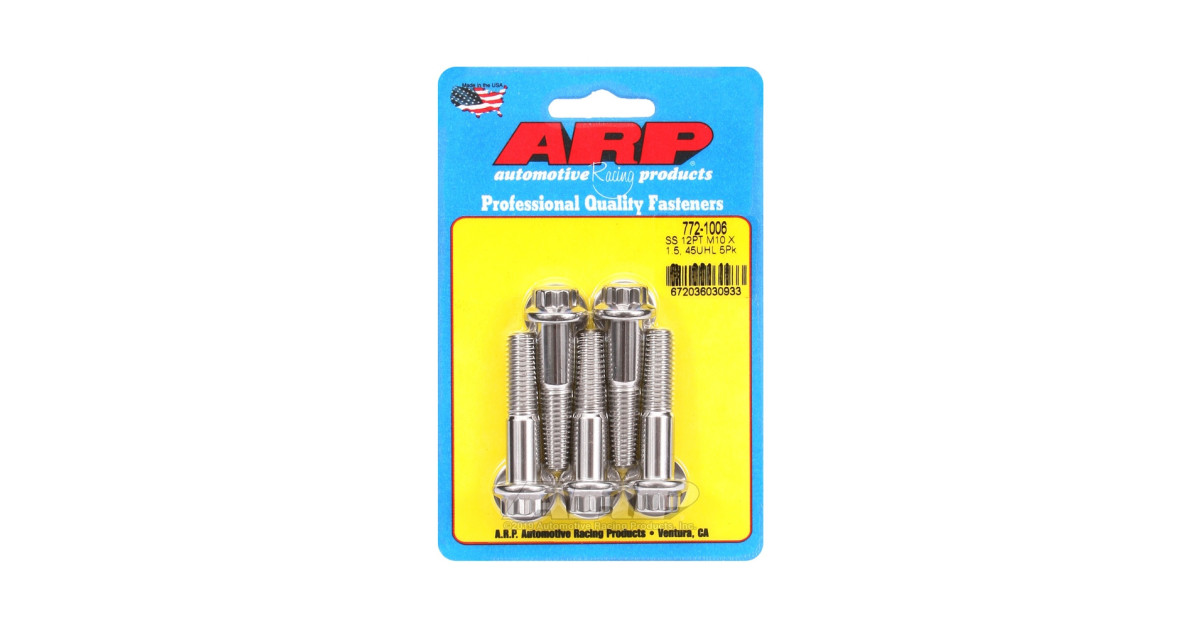Parafuso Universal ARP M10 x 1.50 - Aço Inoxidável 12 Pts x5