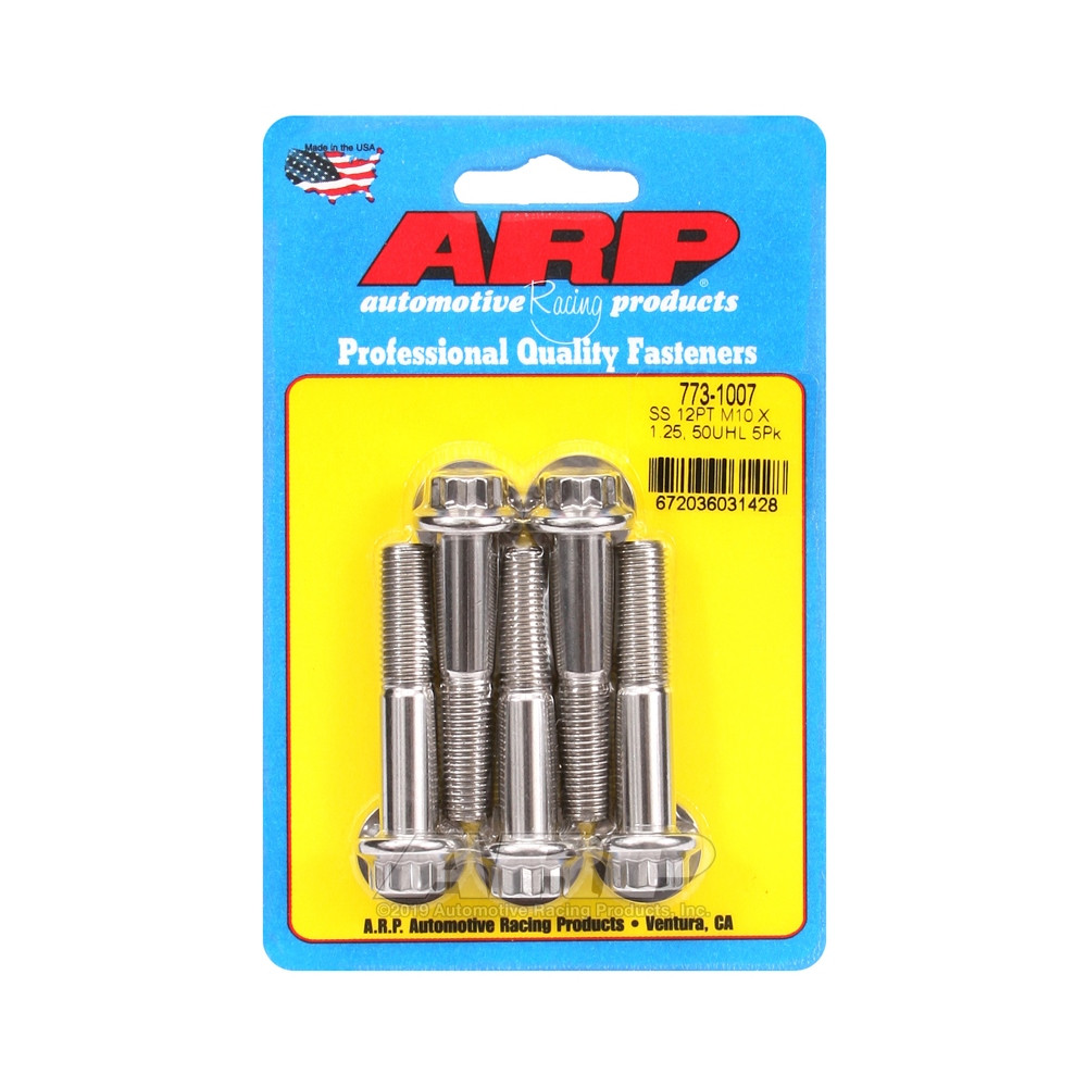 Perno Universal ARP M10 x 1.25 - Acero Inoxidable 12 Pts x5Array