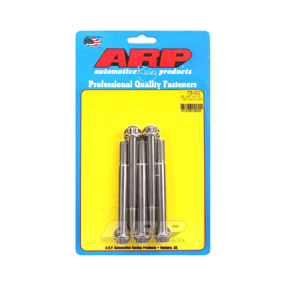 Parafuso Universal ARP M10 x 1.25 - Aço Inoxidável 12 Pts x5Array