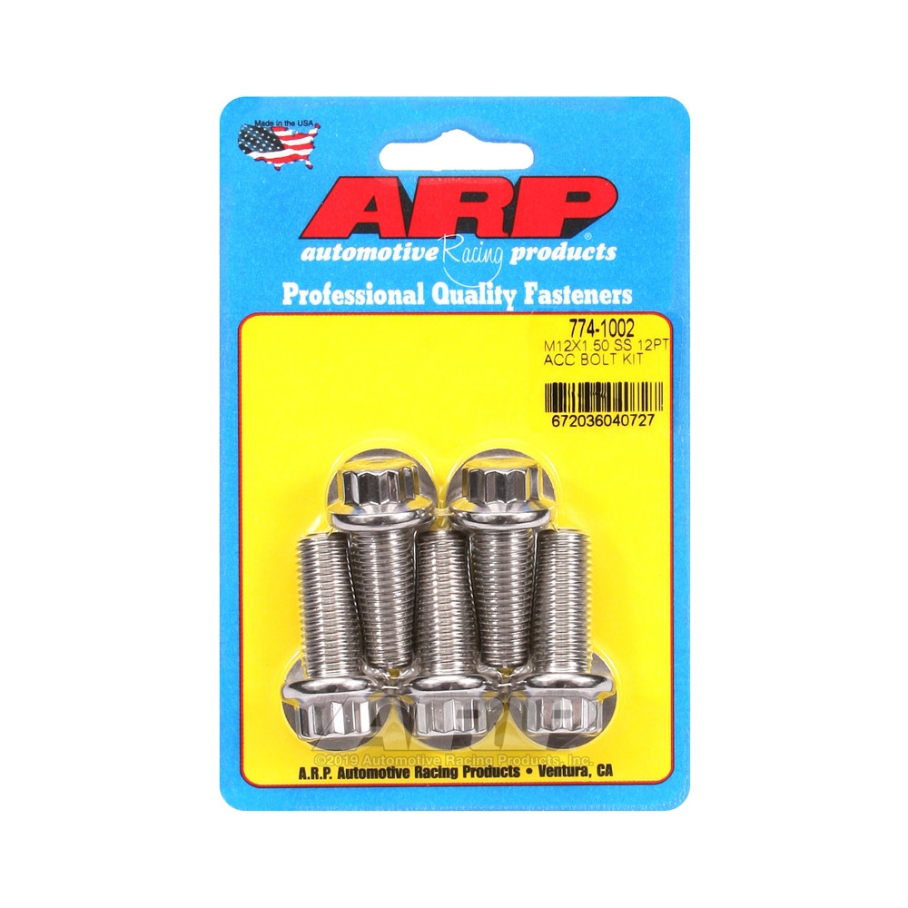 Pernos Universales ARP M12 x 1.50 - Acero Inoxidable 12 Pts x5Array