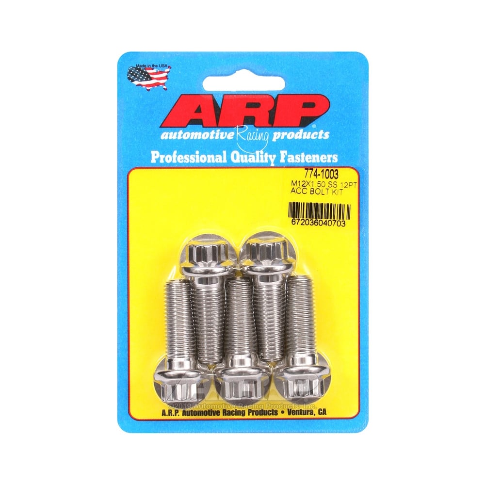Pernos Universales ARP M12 x 1.50 - Acero Inoxidable 12 Pts x5Array