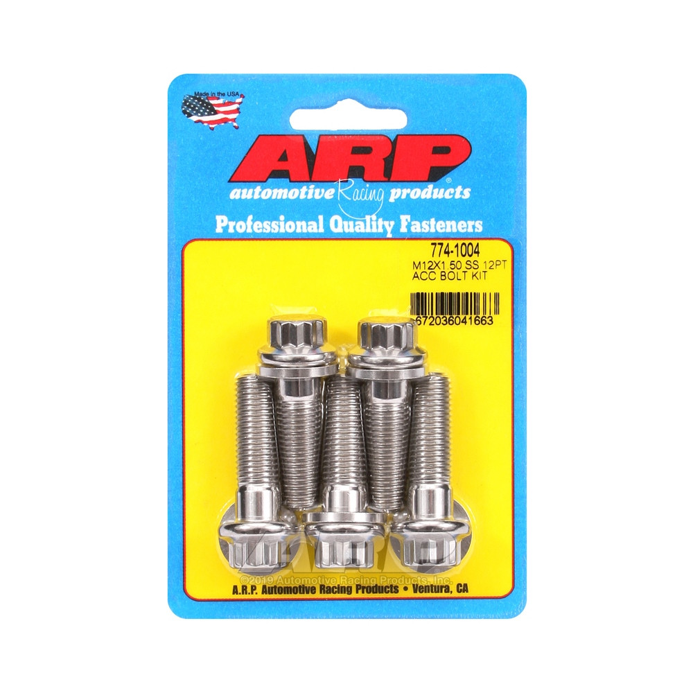 Parafusos universais ARP M12 x 1,50 - Aço inoxidável 12 peças x5Array