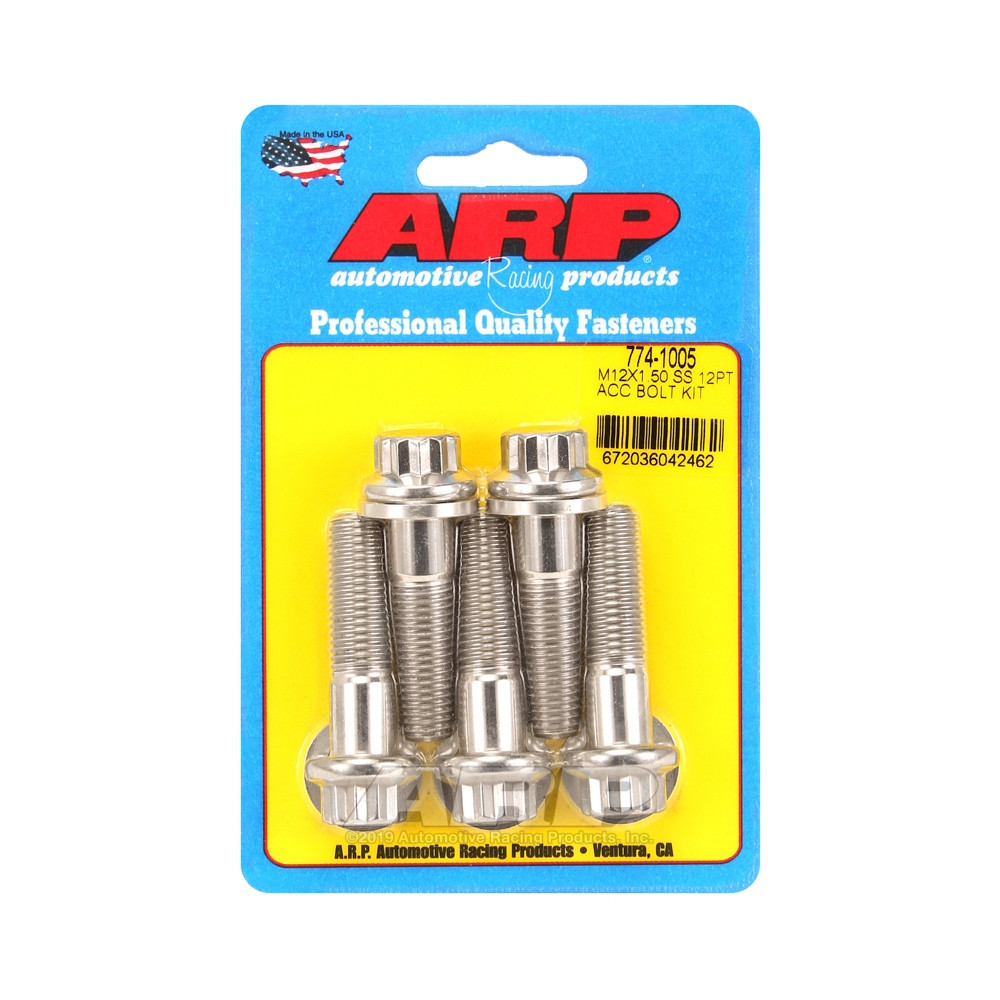 Pernos Universales ARP M12 x 1.50 - Acero Inoxidable 12 Pts x5Array