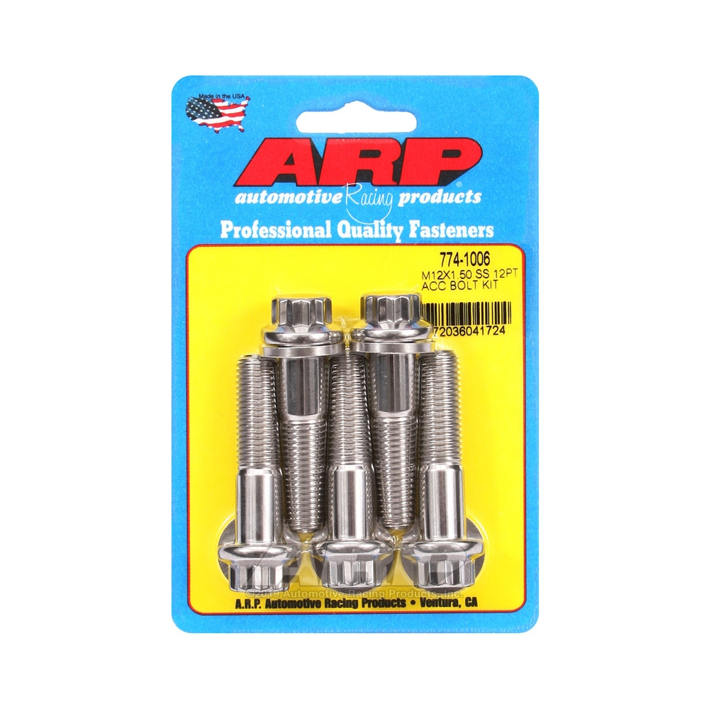 Pernos Universales ARP M12 x 1.50 - Acero Inoxidable 12 Pts x5Array