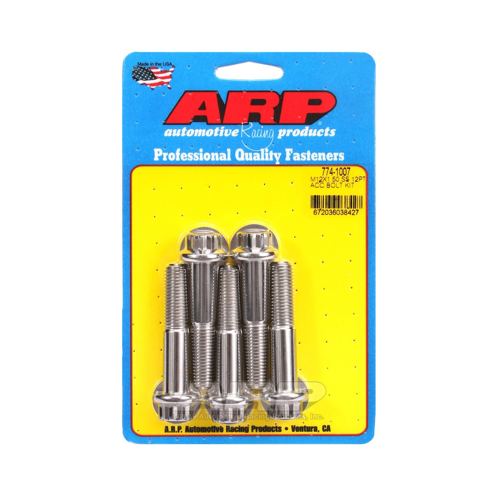 Parafusos universais ARP M12 x 1,50 - Aço inoxidável 12 peças x5Array