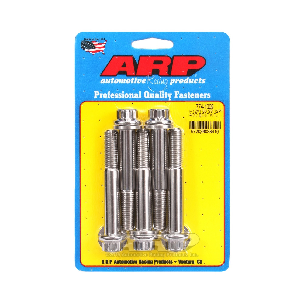 Parafusos universais ARP M12 x 1,50 - Aço inoxidável 12 peças x5Array