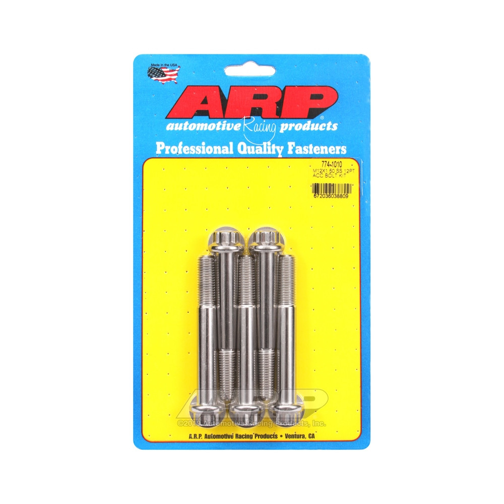 Parafusos universais ARP M12 x 1,50 - Aço inoxidável 12 peças x5Array