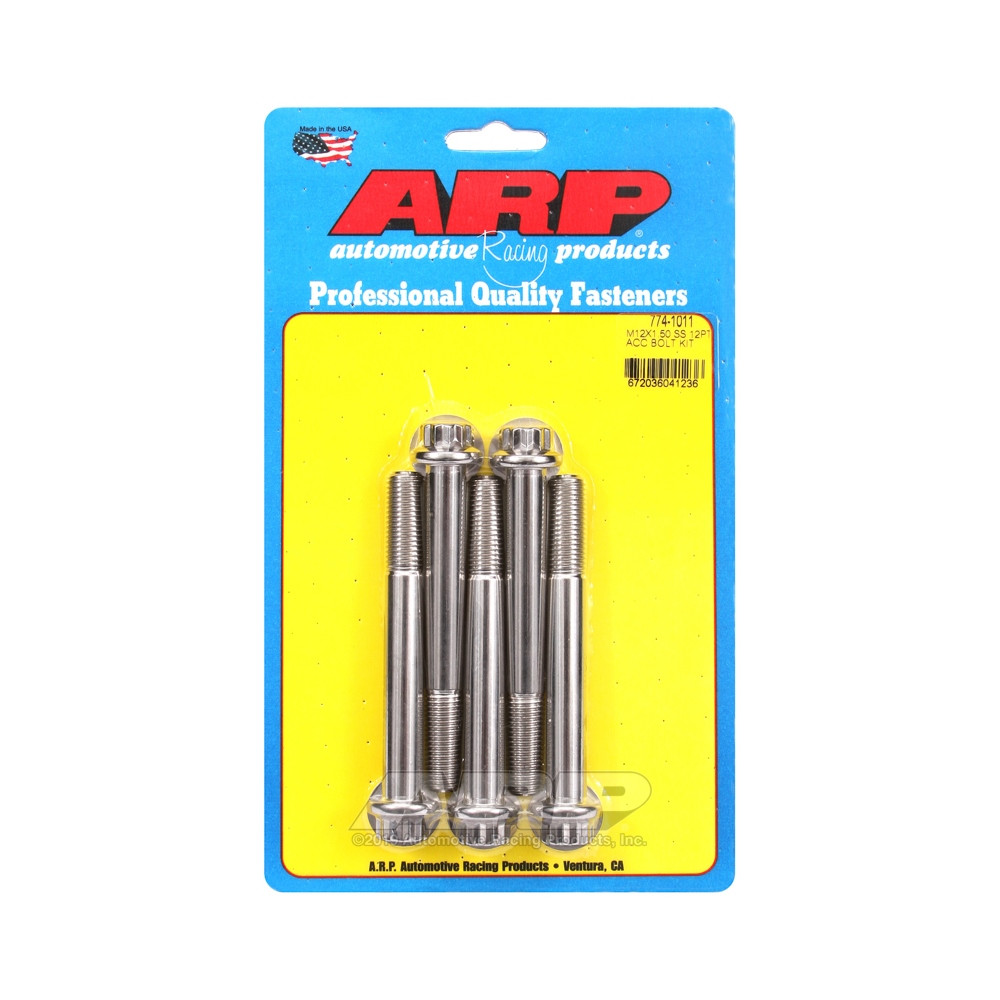 Parafusos universais ARP M12 x 1,50 - Aço inoxidável 12 peças x5Array