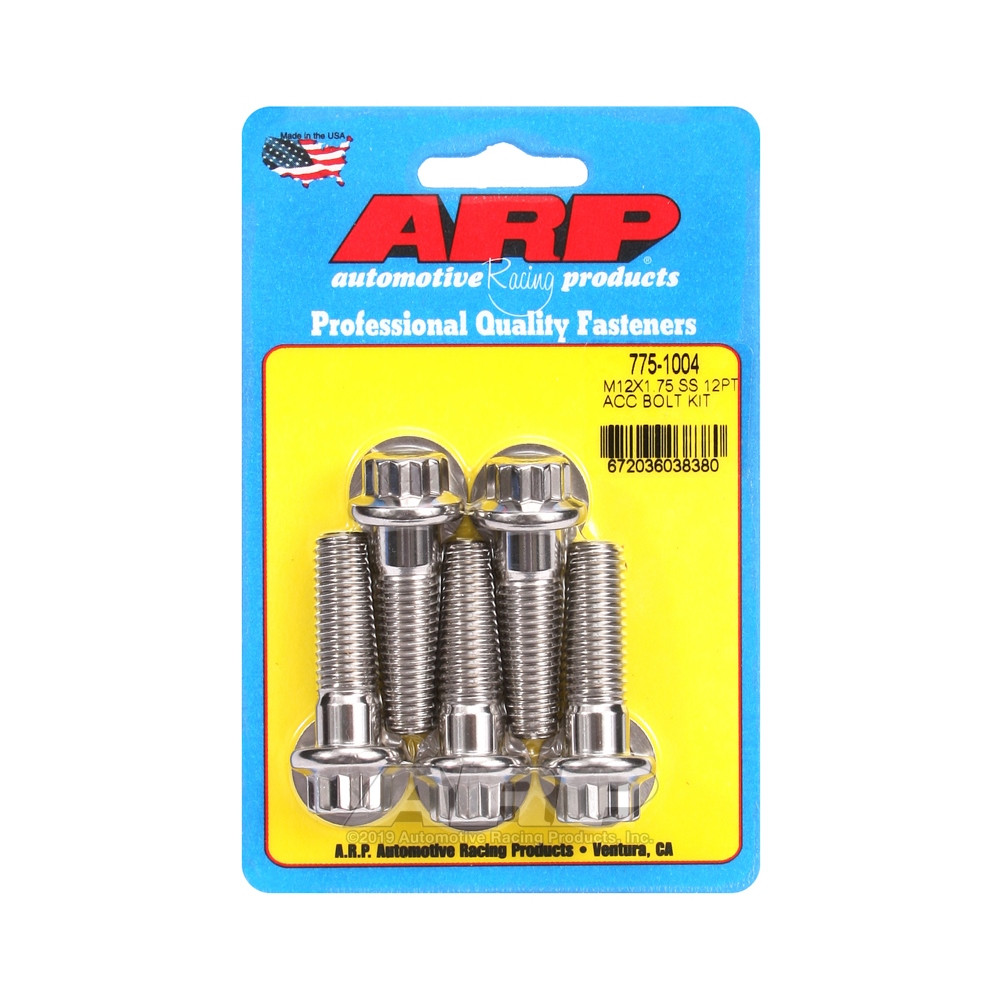 Parafuso Universal ARP M12 x 1.75 - Aço Inoxidável 12 Pts x5Array