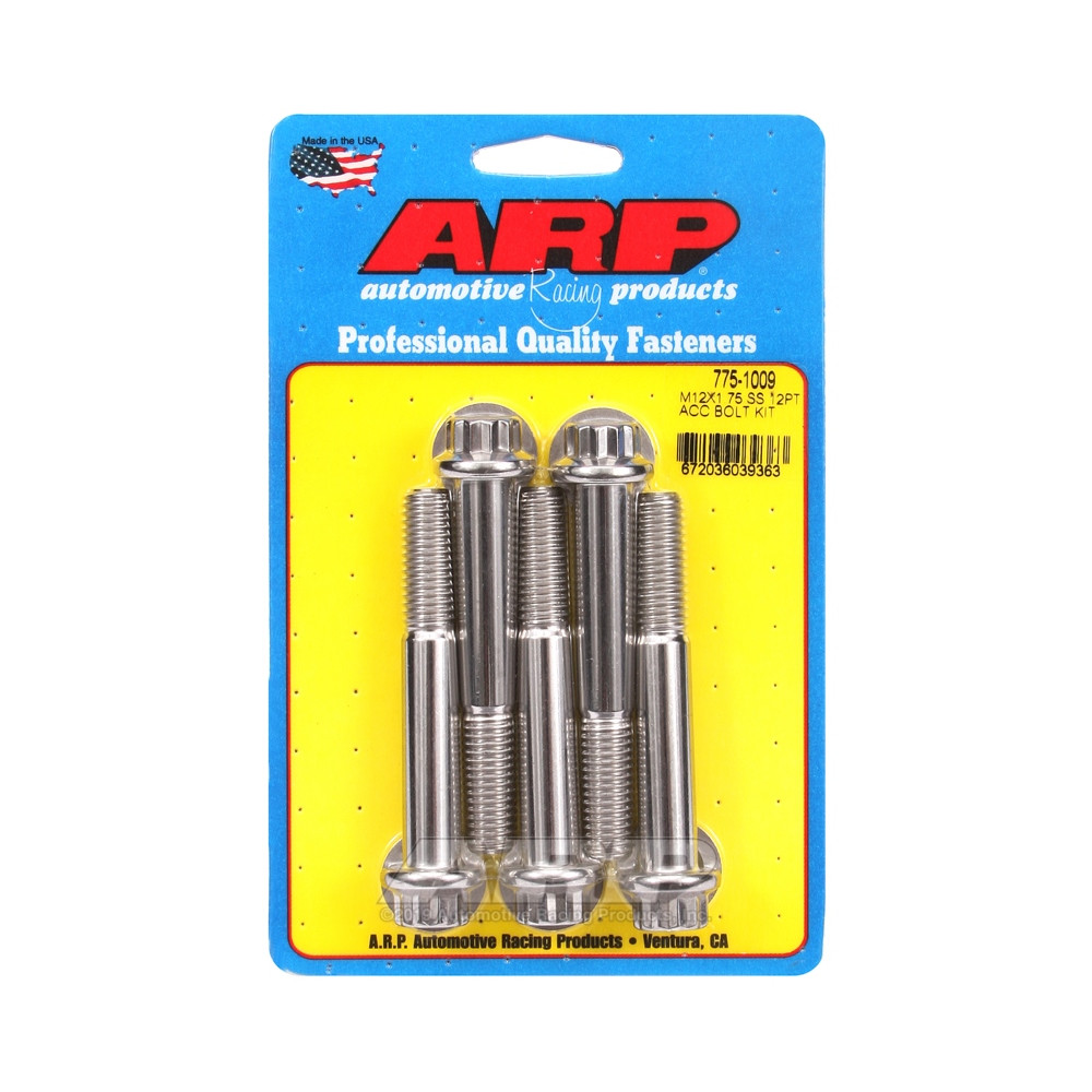 Parafusos universais ARP M12 x 1,75 - Aço inoxidável 12 peças x5Array