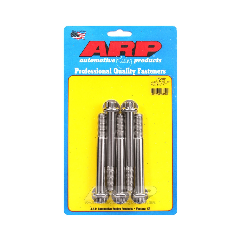 ARP Perno Universal M12 x 1.75 - Acero Inoxidable 12 Pts x5Array