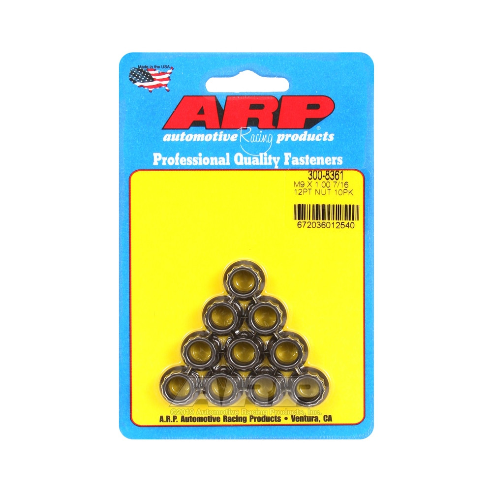 Conjunto de porcas ARP (10) M9 x 1,00 - Preto Oxidado 12 ptsArray