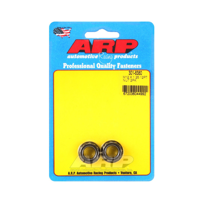 Paquete de tuercas ARP (2) M12 x 1,25 - Negro Oxyde Hex.Array