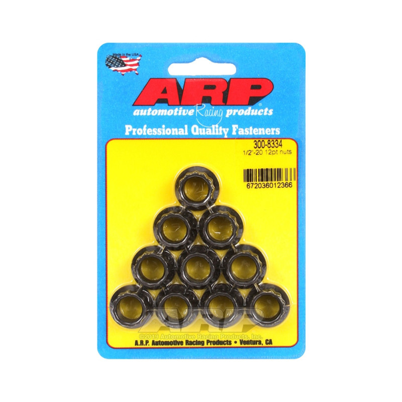 Pack Tuercas ARP (10) 1/2-20 - Negro Oxyde 12 ptsArray