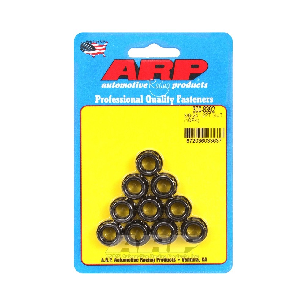 Pack Tuercas ARP (10) 3/8-24 - Negro Oxyde 12 ptsArray
