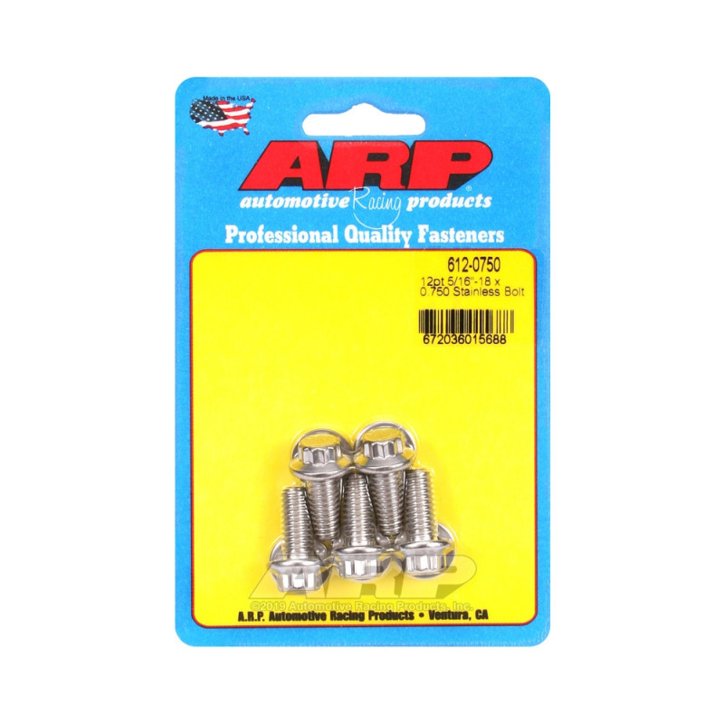 Parafuso Universal ARP 5/16-18 - Aço Inoxidável 12 Pts x5Array