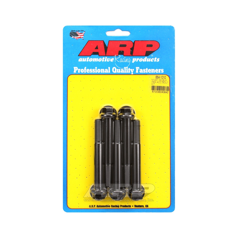Perno universal ARP M12 x 1,50 - Oxyde negro hexagonal x5Array