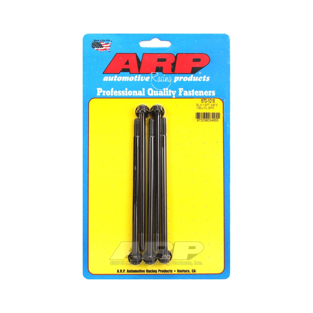 Perno Universal ARP M6 x 1.00 - Negro Oxyde 12 Pts x5Array