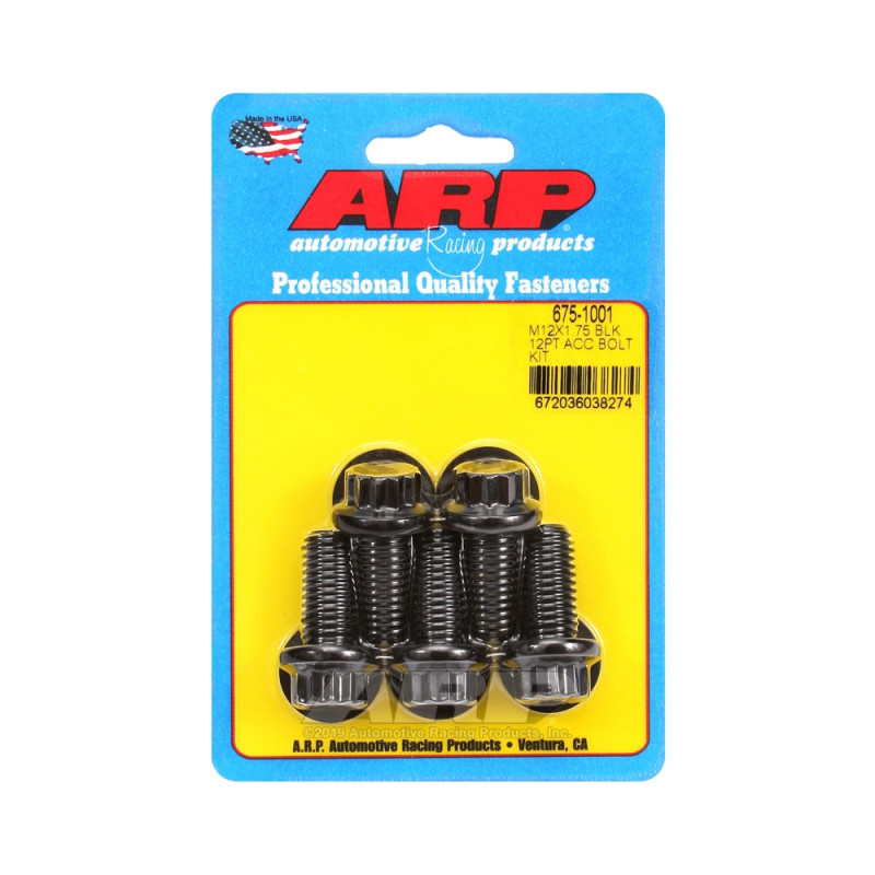 Parafusaria universal ARP M12 x 1,75 - Óxido preto, 12 pontas, 5 unidadesArray