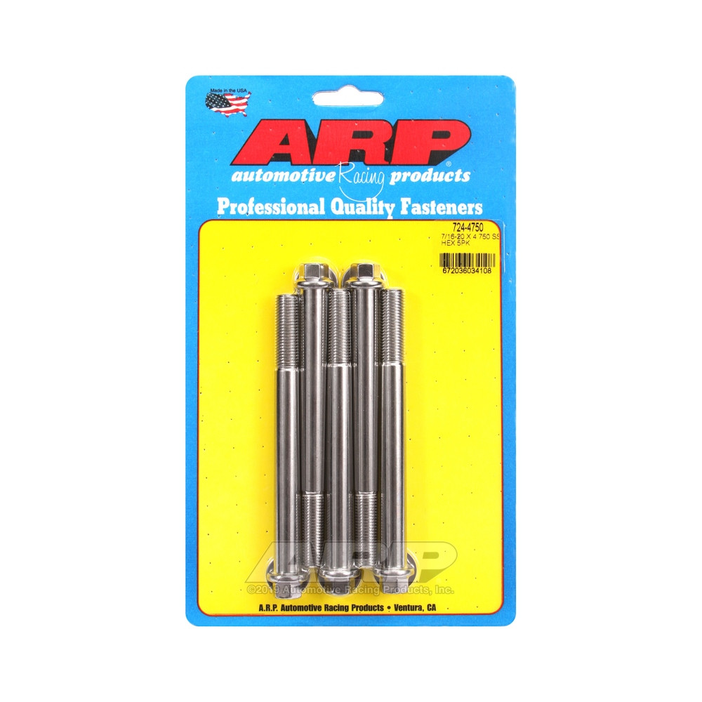 Parafuso universal ARP 7/16-20 - Aço inoxidável hexagonal x5Array