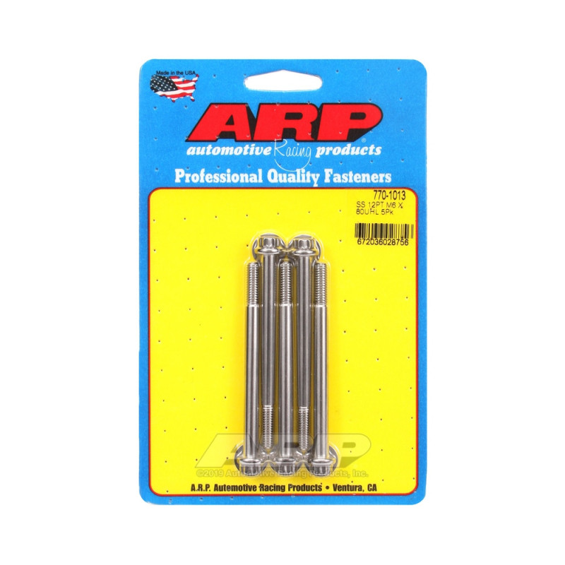 Parafusos universais ARP M6 x 1,00 - Aço inoxidável, 12 pontas, 5 unidadesArray