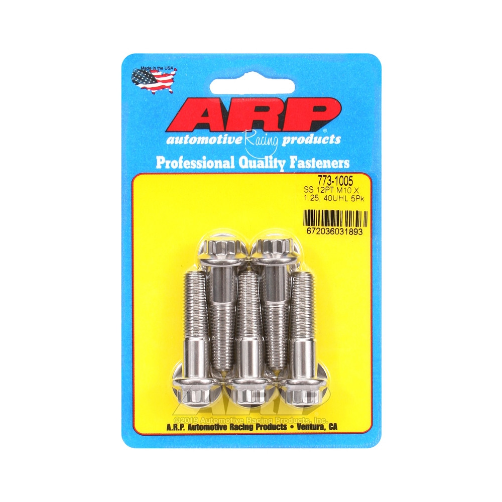 Perno Universal ARP M10 x 1.25 - Acero Inoxidable 12 Pts x5Array