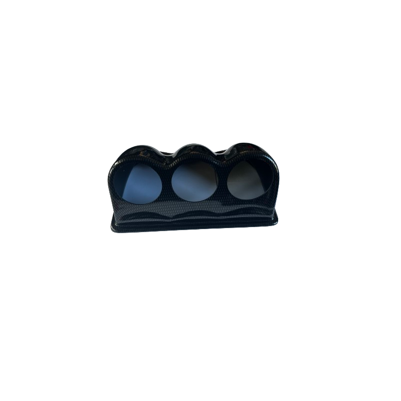 Suporte de manómetro triplo Revotec de 52 mm de diâmetro com aro de carbonoArray
