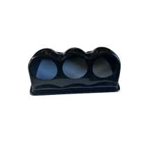 Revotec Soporte para manómetro triple de 52mm de diámetro con aro de carbono