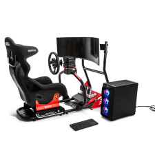 Sparco GT-R RIG II simulador (GT-R PRO+Fanatex SIM KIT PRO+R330 cuero+PC+teclado+soporte+monitor)